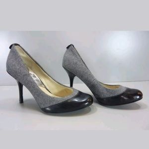 Michael Kors Wool and Black Leather Tipped Heels