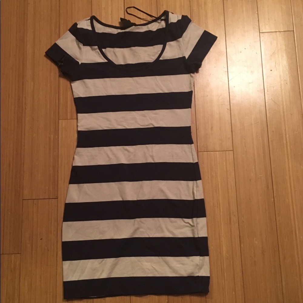 H&M striped mini bodycon dress