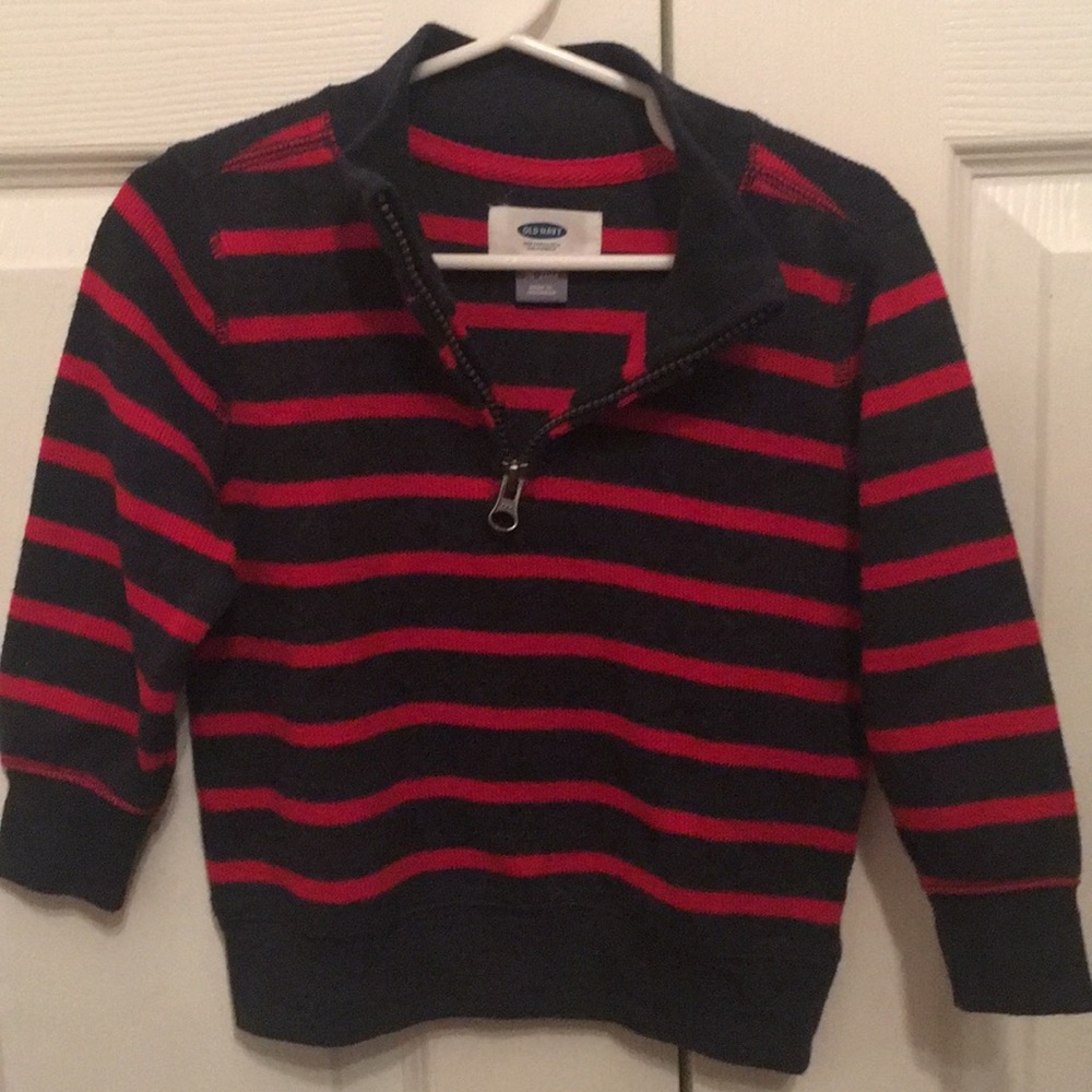 Red and Black Sweater with zipper