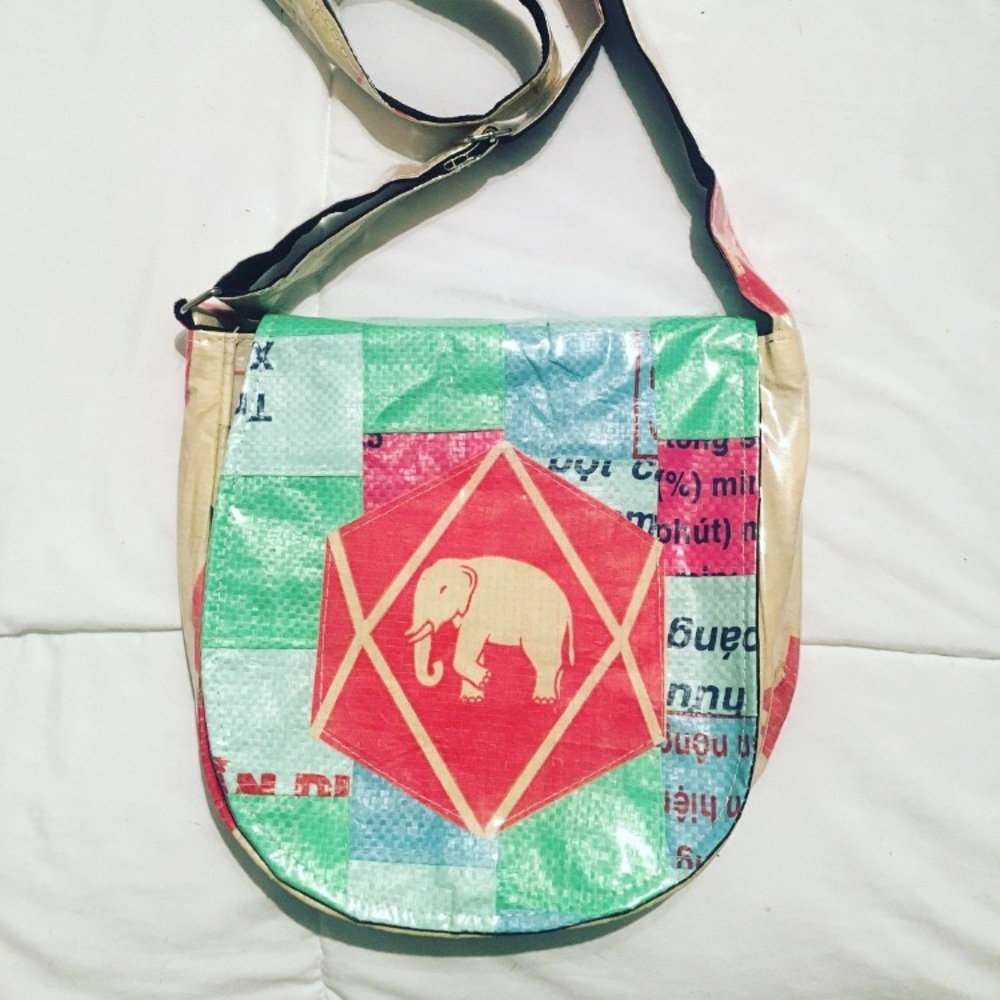Recycled Bags | Handmade Elephant Crossbody Bag