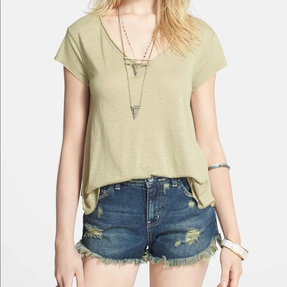 Free People Breezy Knotted Back Tee