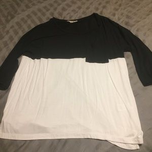 Black and White banana republic color block shirt