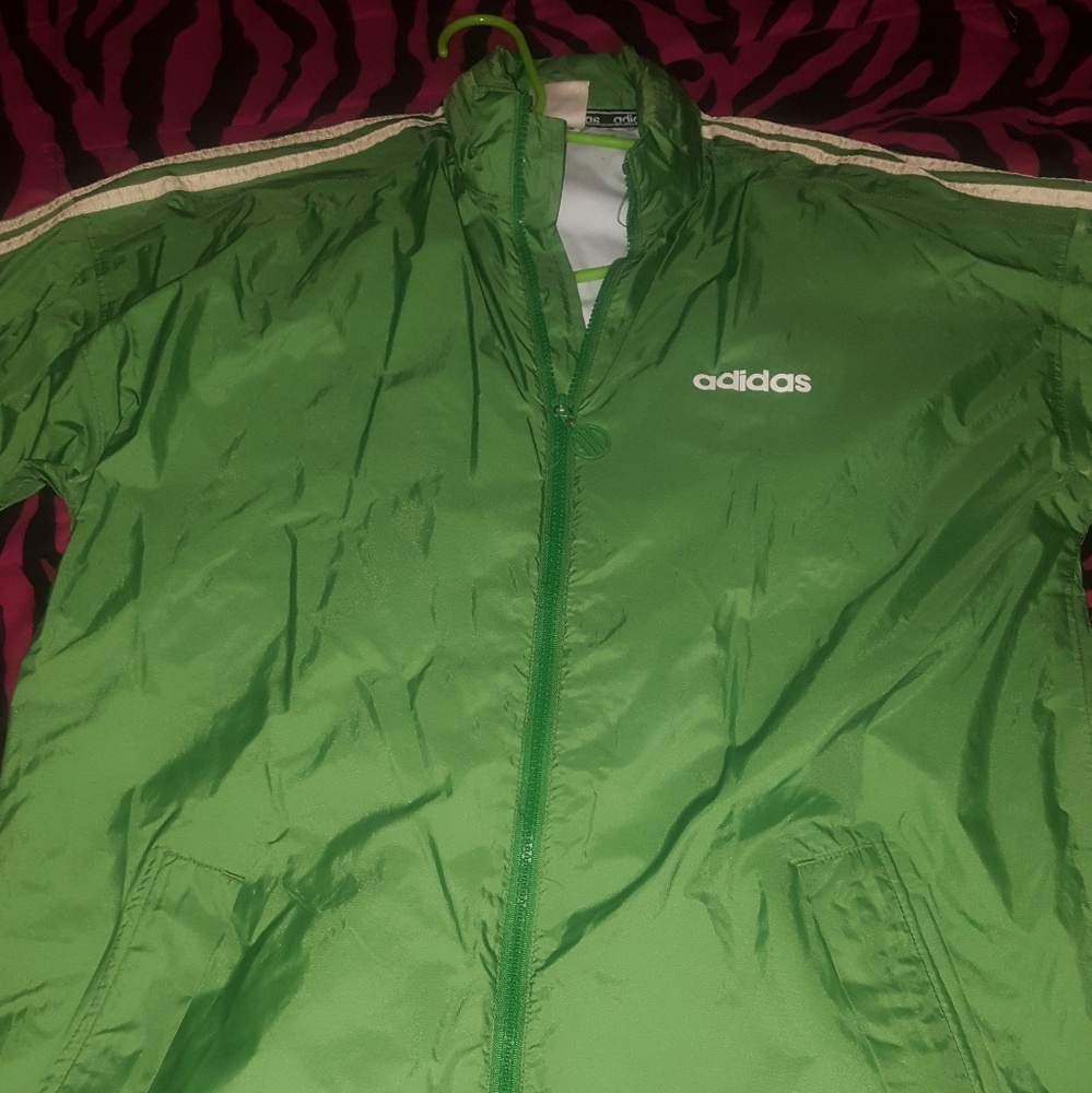 Green adidas windbreaker