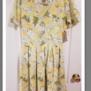 NWT Lularoe Amelia dress yellow floral