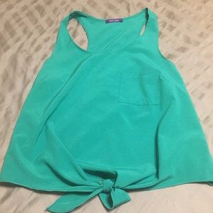 green tank top