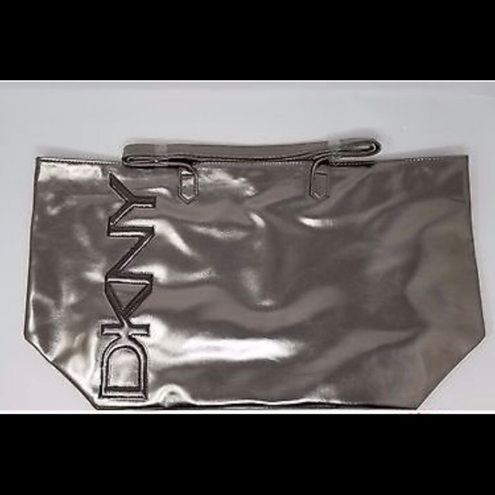 Large Brand New DKNY Logo Silver Tote🆕