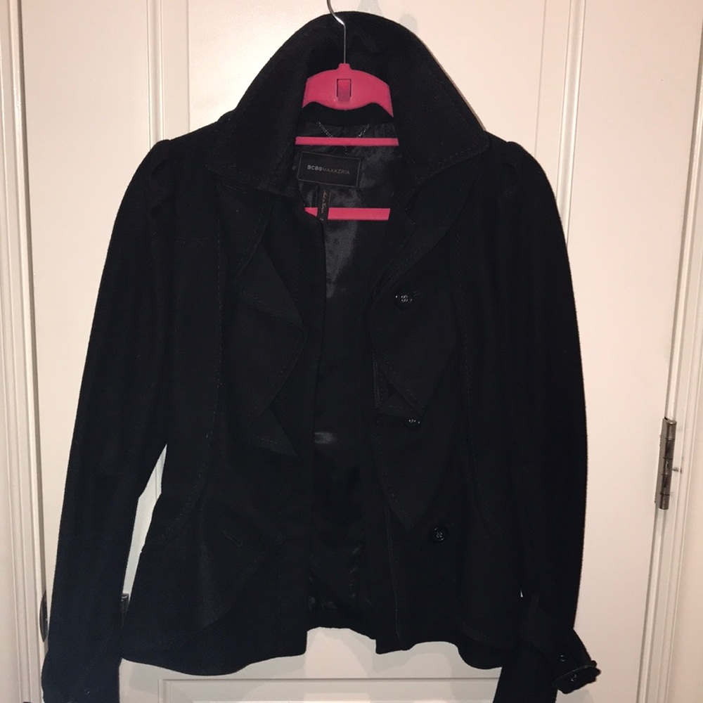 BCBG Black pea coat