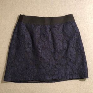 Jcrew navy lace skirt