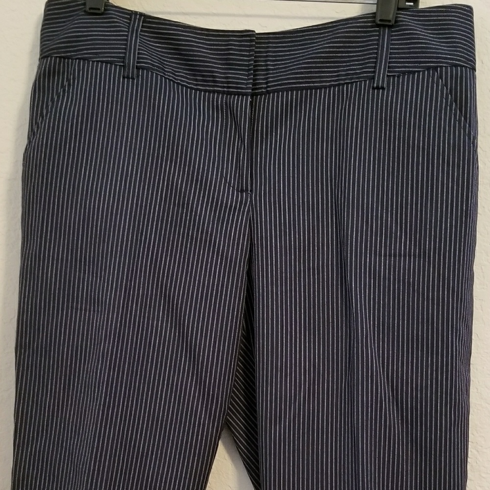 Tracy Evans Pinstriped Cropped Pants