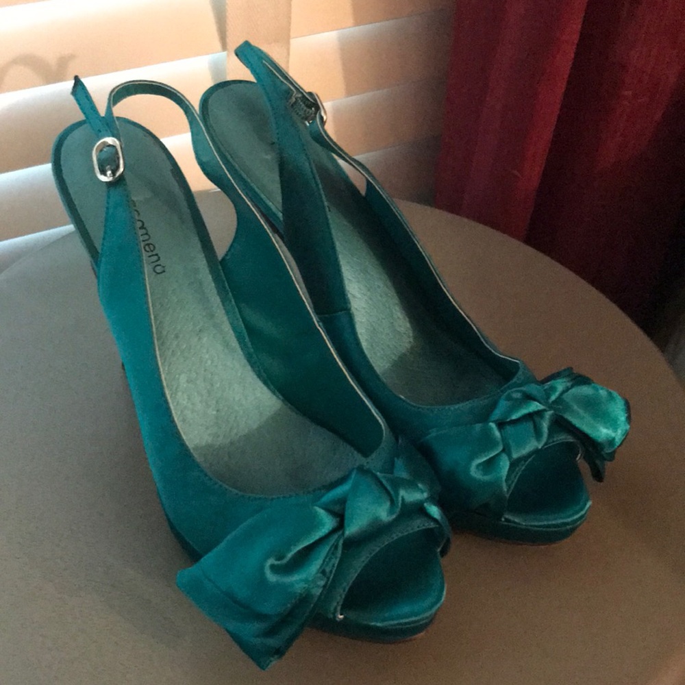 Teal high heels