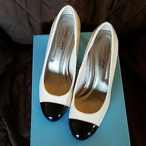 Comfort Plus Black & White Heels