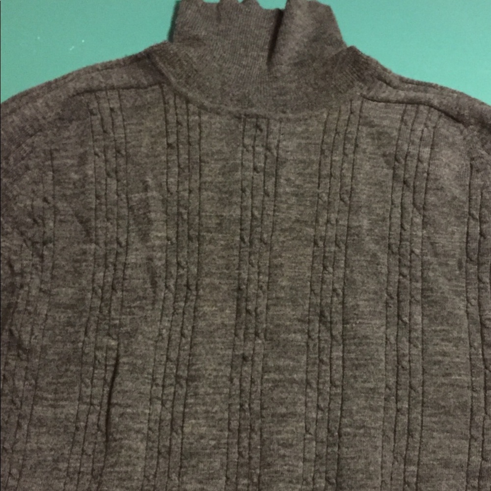 Gray turtleneck sweater