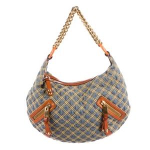 Marc Jacob Denim Quilted Hobo Shoulder Bag