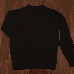 Black texture Mockneck Pullover