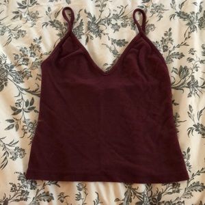 Maroon v neck tank