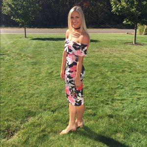 Off the shoulder midi dress (size medium)