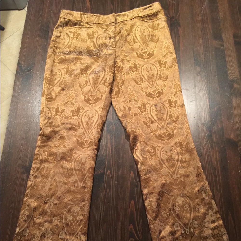 Slim gold brocade pant