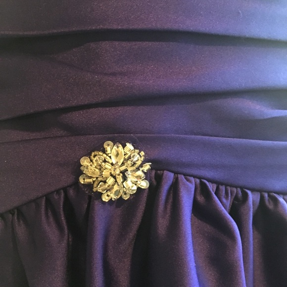 Violet Satin High-Low Ball Gown - Picture 3 of 5
