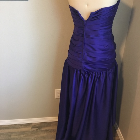 Violet Satin High-Low Ball Gown - Picture 5 of 5
