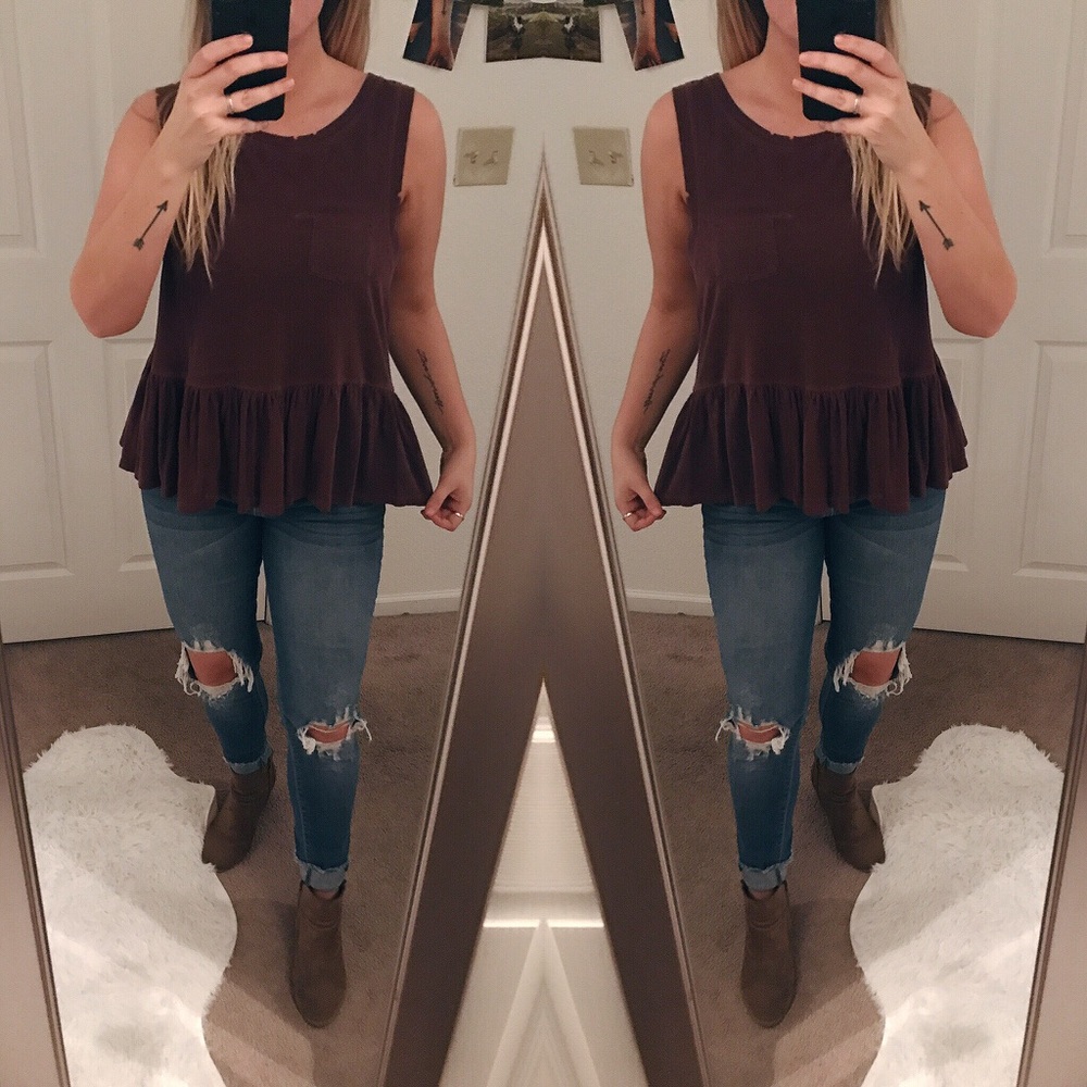 •Free People Peplum Tank•