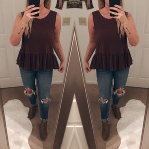 •Free People Peplum Tank•