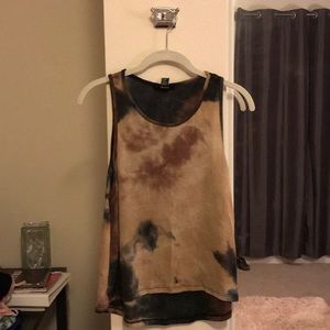 Black/Brown Tie Dye Tank Top