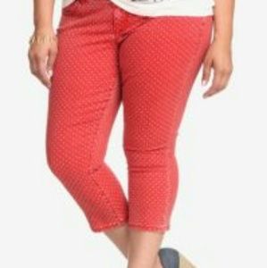 Torrid Denim - Red Polka Dot Cropped Skinny Jeans