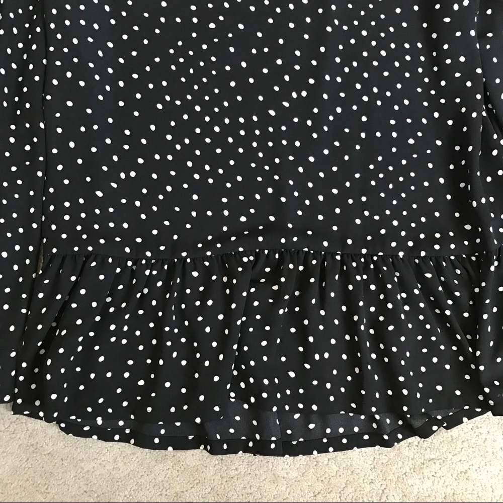 Loft peplum black white polka top size medium - Picture 3 of 3