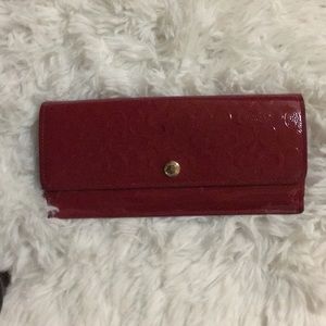 Dark Red Patent Leather Coach Wallet ❤️