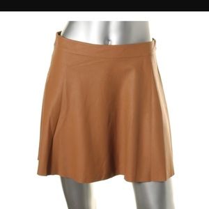 Joie Goat Leather Cognac Skirt