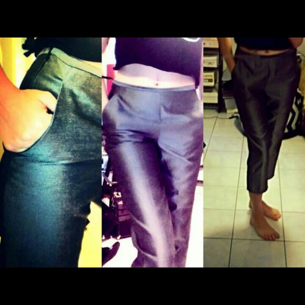 Miu Miu cyber silver metallic Capri cropped pants