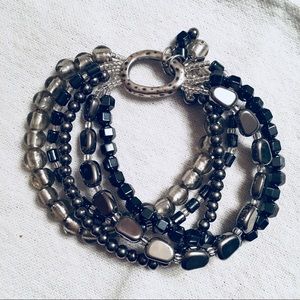 Silpada 5 strand silver and bead bracelet