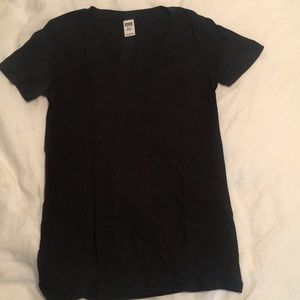 PINK Perfect V-neck Tee-Black