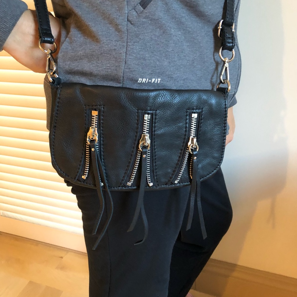 Leather cross body satchel