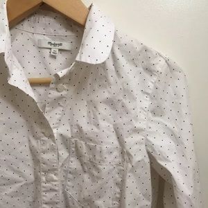 Madewell button down black polka dot