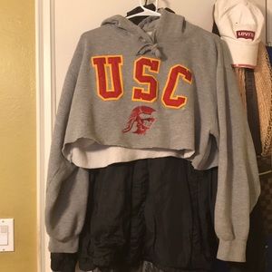 USC crop top hoodie