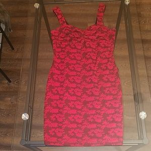 🌷Candie's Red and Black Flowery Pattern Dress🌷
