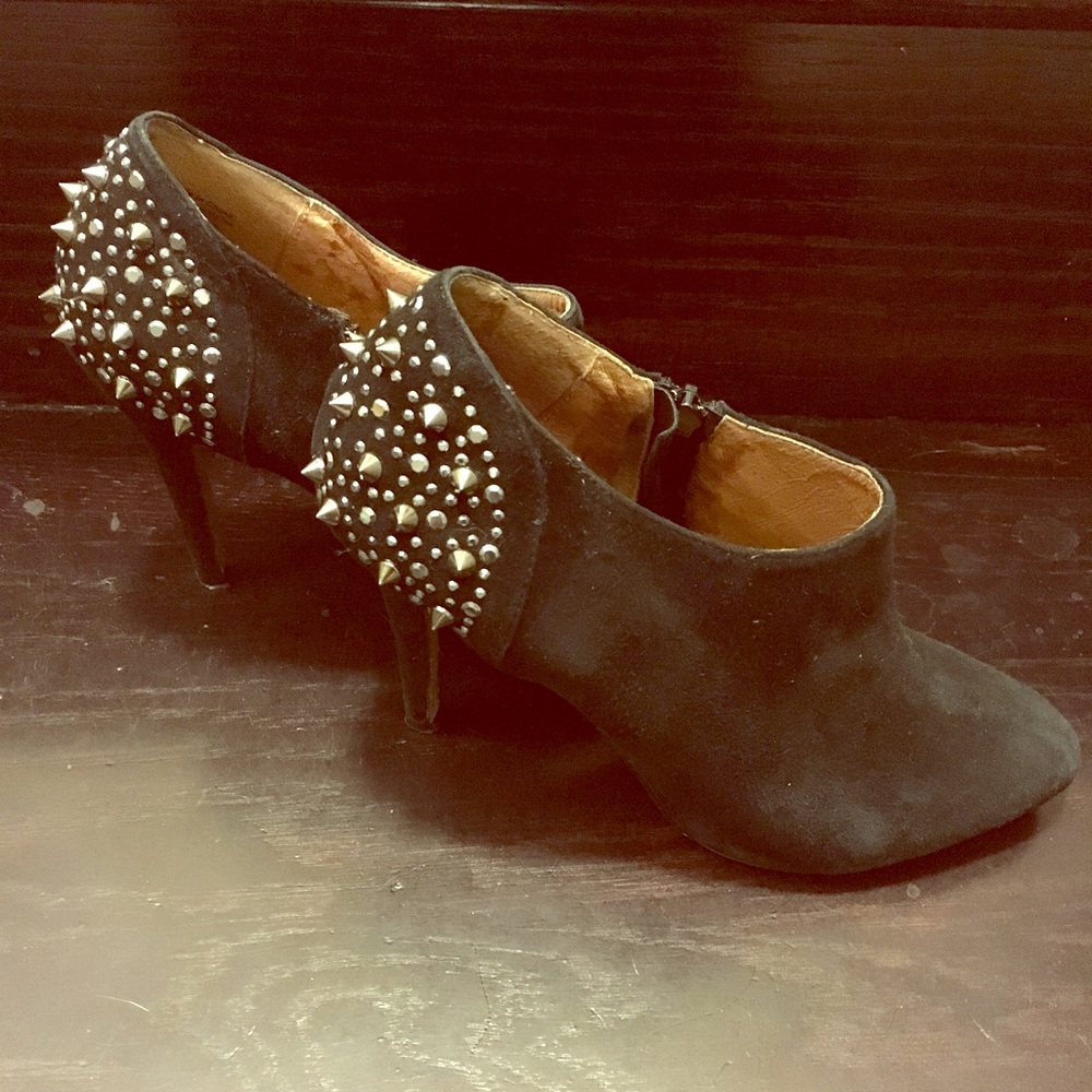 Aldo rhinestone black ankle booties