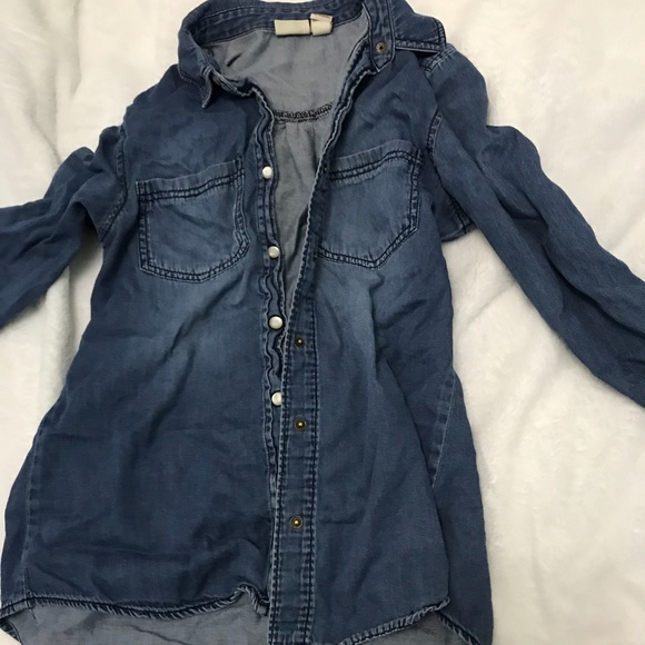 Faux denim button up - Picture 3 of 3