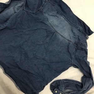 Faux denim button up