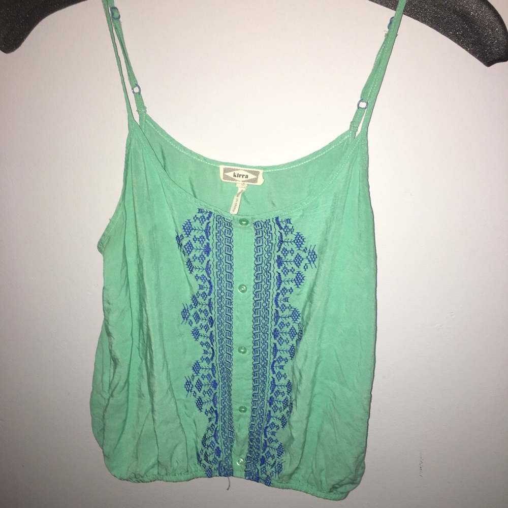 teal and blue tank top