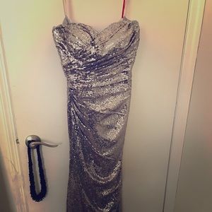 Silver sequin dress