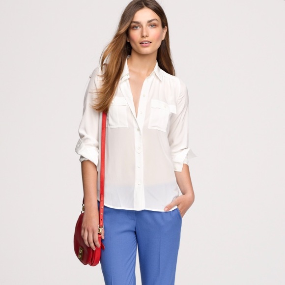 J. Crew Tops - J. Crew Silk Blythe Blouse Natural