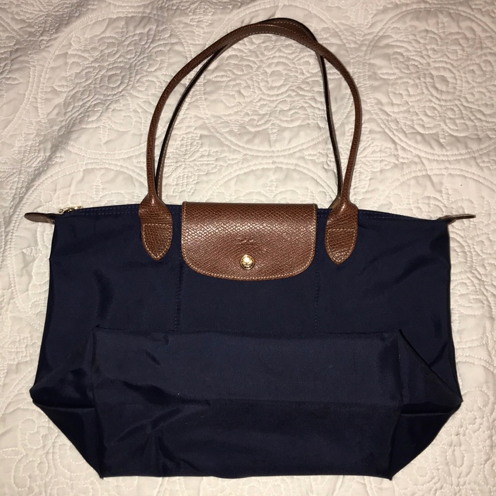 Longchamp 'Small Le Pliage' Shoulder Tote Navy