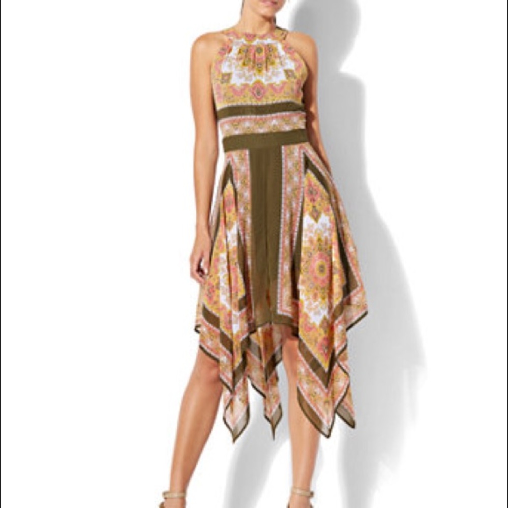 SCARF-HEM HALTER DRESS SIZE 0