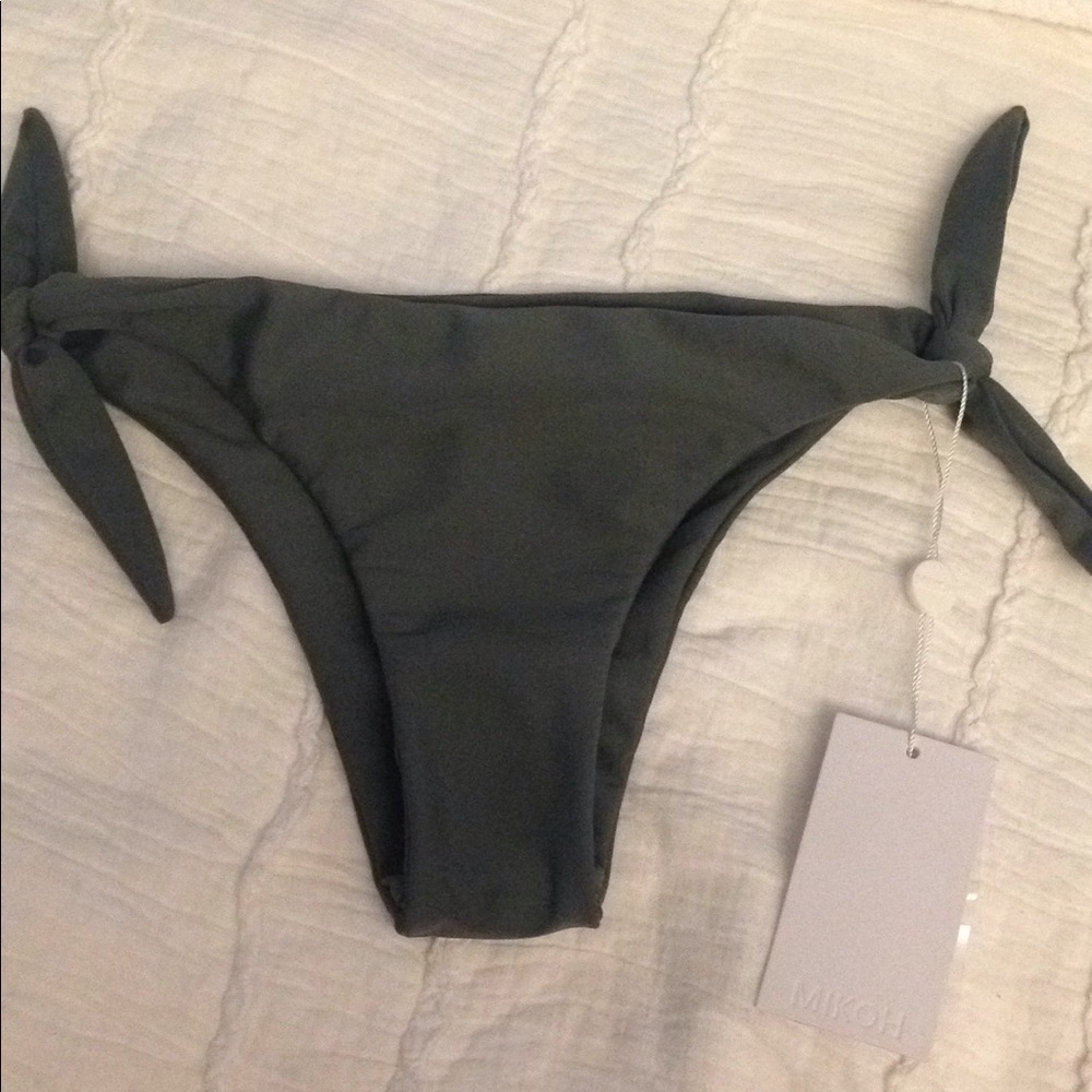 NWT MIKOH VALENCIA OLIVE GREEN SIDE TIE BOTTOMS!!