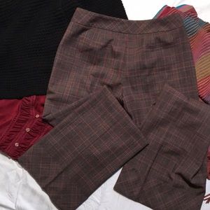 Wool plaid dress pants