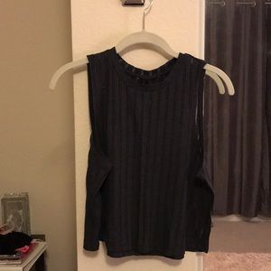 Dark Grey Cropped Tank Top