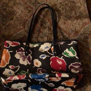 Coach city zip rainbow flowers tote
