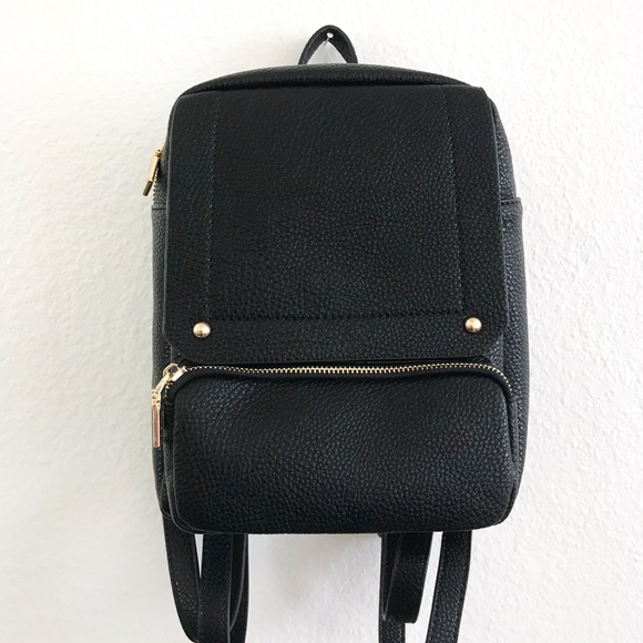 Vegan Leather Mini Backpack - Black - Picture 3 of 6